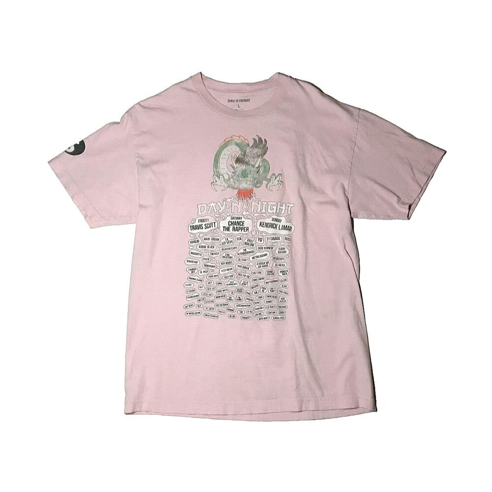 Travis Scott Chance the Rapper Kendrick Lamar Day n Night fest T shirt LARGE